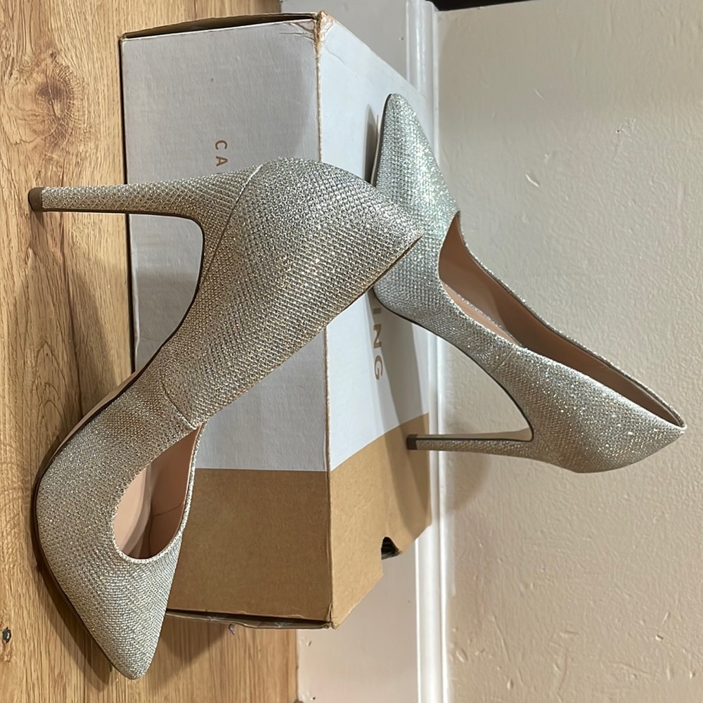 Call It Spring Silver Glitter Pumps